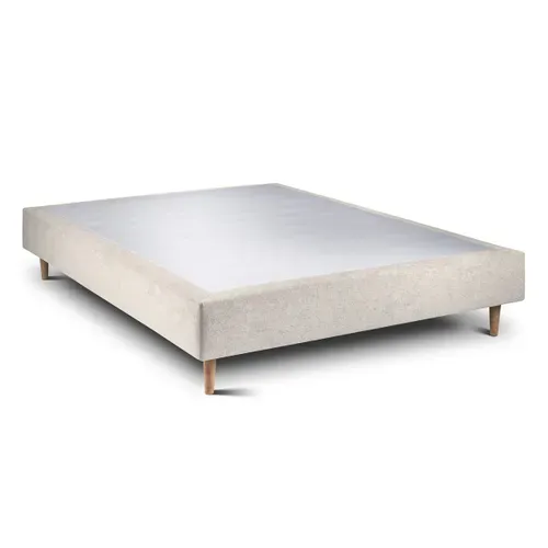 Sommier Tapissier Tissu Beige Clair 140x190 H35cm