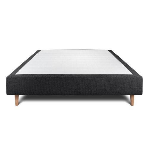 Sommier Tapissier Tissu Noir 140x200 H35cm