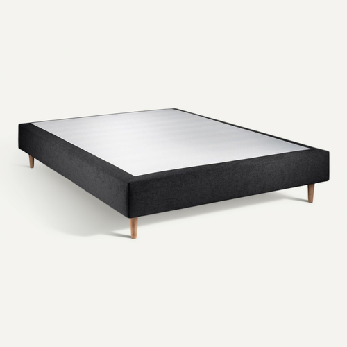 Sommier Tapissier Tissu Noir 140x200 H35cm