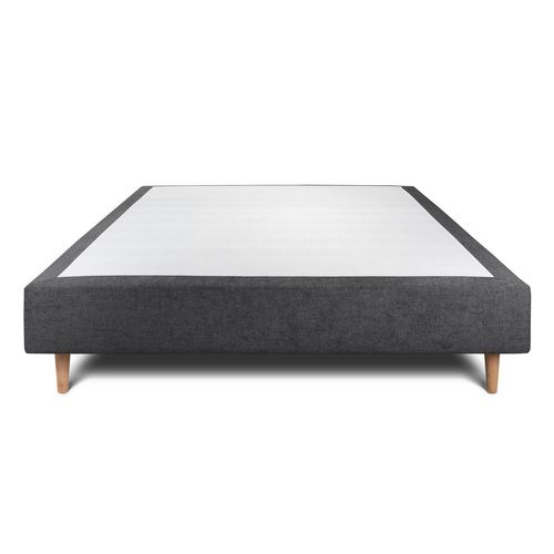 Sommier Tapissier Tissu Noir 140x200 H35cm
