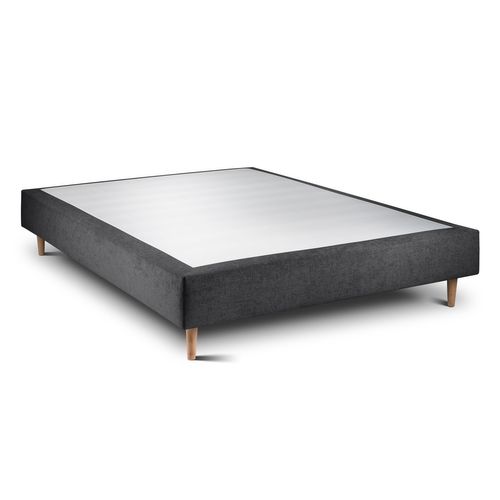 Sommier Tapissier Tissu Noir 140x200 H35cm