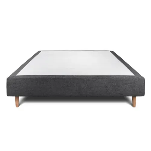 Sommier Tapissier Tissu Noir 140x190 H35cm
