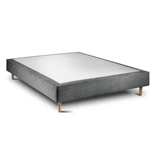 Sommier Tapissier Tissu Gris Anthracite 160x200 H35cm