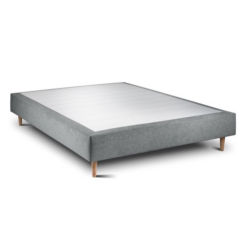 Sommier Tapissier Tissu Gris Anthracite 160x200 H35cm