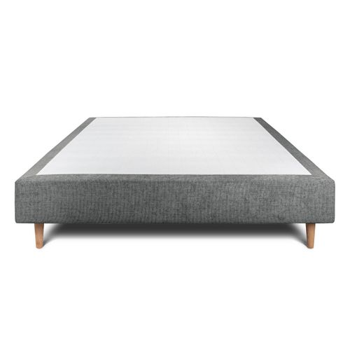 Sommier Tapissier Tissu Gris Anthracite 140x200 H35cm