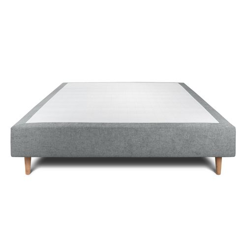 Sommier Tapissier Tissu Gris Anthracite 140x200 H35cm