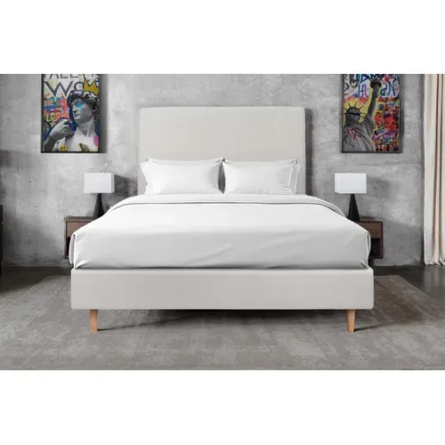 Sommier Tapissier Velours Gris Clair 140x200 H35cm