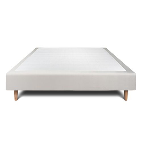 Sommier Tapissier Velours Gris Clair 140x200 H35cm