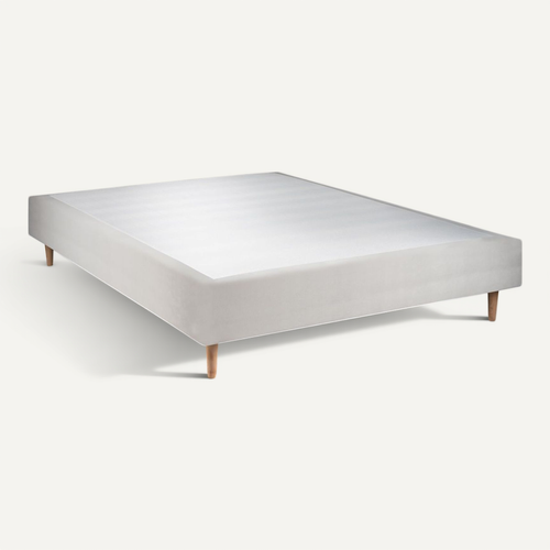 Sommier Tapissier Velours Gris Clair 140x200 H35cm