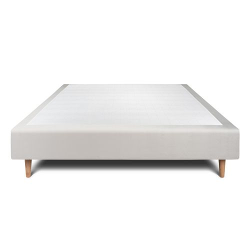 Sommier Tapissier Velours Gris Clair 140x200 H35cm