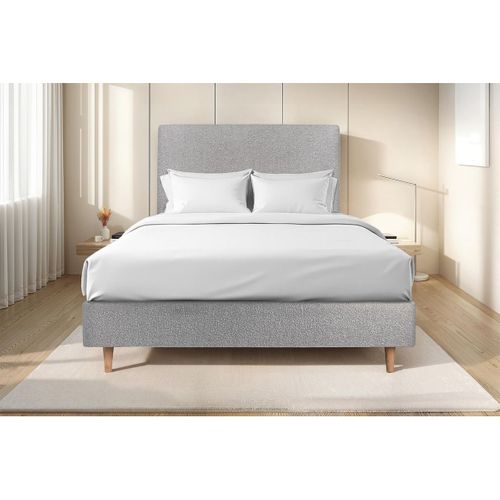 Sommier Tapissier Bouclette Gris 160x200 H35cm