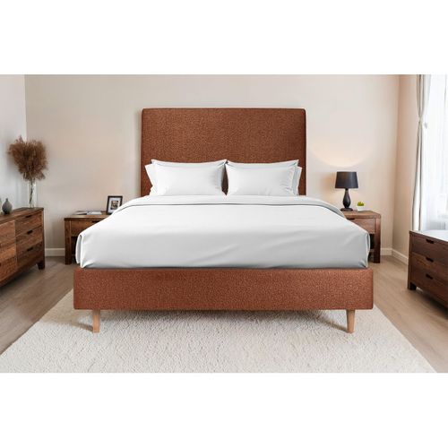 Sommier Tapissier Bouclette Terracotta 140x200 H35cm