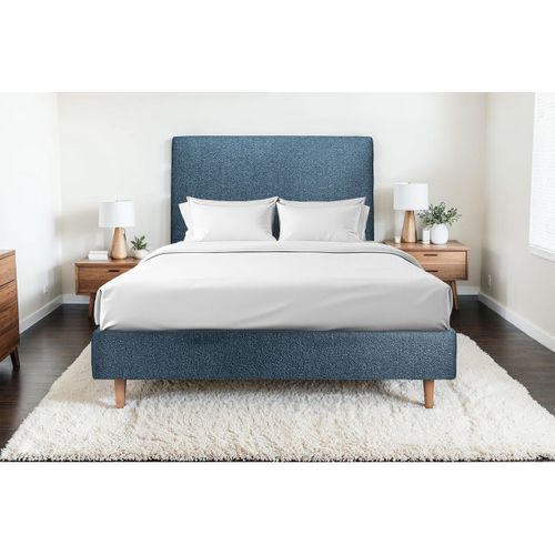 Sommier Tapissier Bouclette Bleu 140x190 H35cm