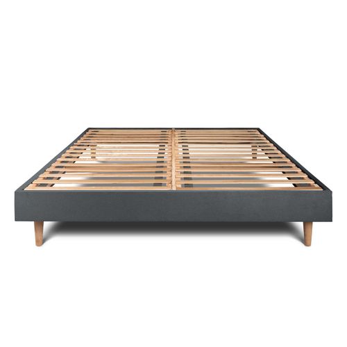 Sommier Kit Velours Gris Anthracite 180x200 H29cm