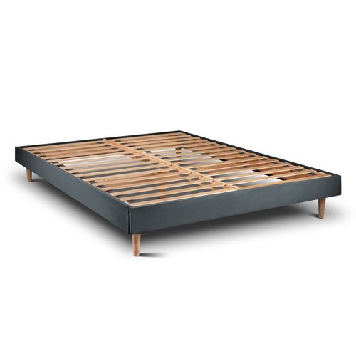 Sommier Kit Velours Gris Anthracite 180x200 H29cm