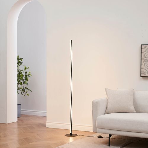 Lampadaire Noir LED Dimmable Spirale Moderne 148 Cm - Telvo