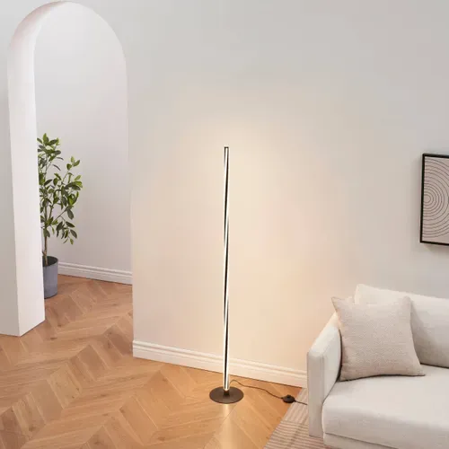 Lampadaire Noir LED Dimmable Spirale Moderne 148 Cm - Telvo
