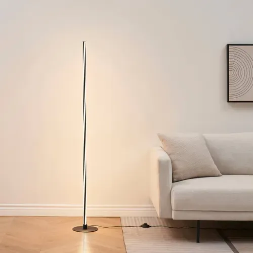 Lampadaire Noir LED Dimmable Spirale Moderne 148 Cm - Telvo