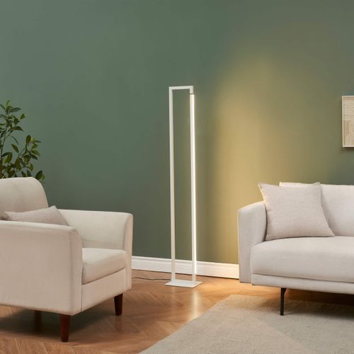 Lampadaire Blanc Avec Pied Pivotant Variateur Intégré 140 Cm - Laka