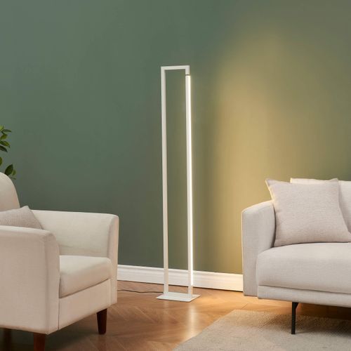 Lampadaire Blanc Avec Pied Pivotant Variateur Intégré 140 Cm - Laka