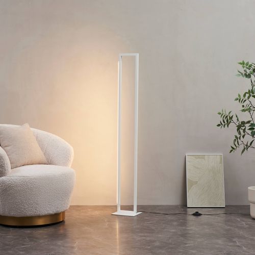 Lampadaire Blanc Avec Pied Pivotant Variateur Intégré 140 Cm - Laka