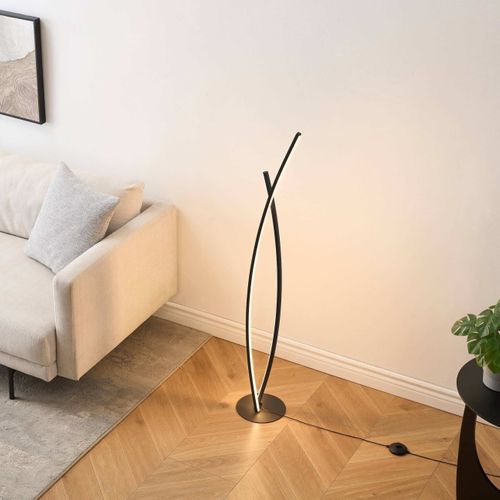Lampadaire Noir Dimmable Avec Bras LED Entrelacés - Elzo