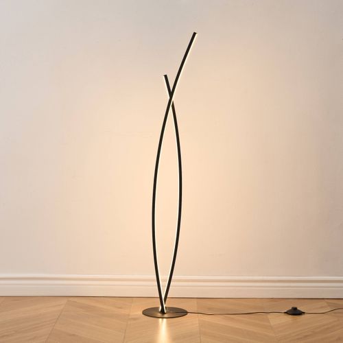 Lampadaire Noir Dimmable Avec Bras LED Entrelacés - Elzo