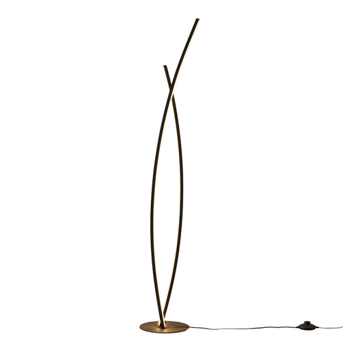 Lampadaire Noir Dimmable Avec Bras LED Entrelacés - Elzo