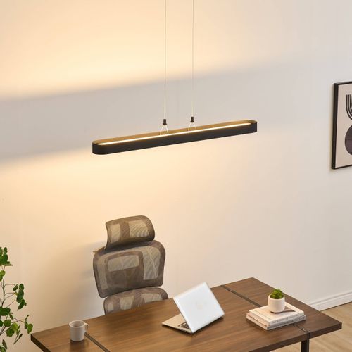 Suspension Ovale Noire 115 Cm éclairage LED Dimmable - Oswin
