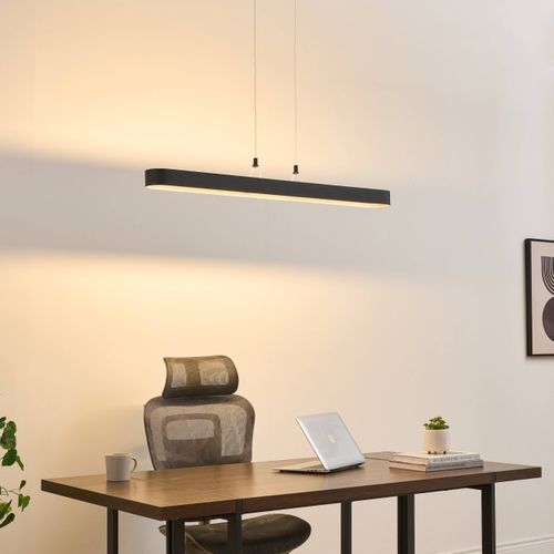 Suspension Ovale Noire 115 Cm éclairage LED Dimmable - Oswin