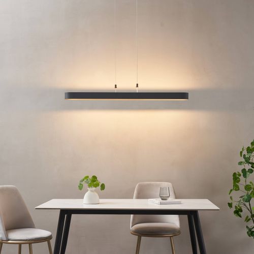 Suspension Ovale Noire 115 Cm éclairage LED Dimmable - Oswin
