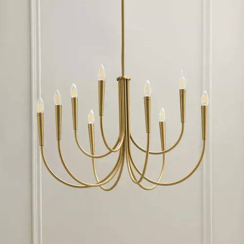 Lustre à Bras Multiples Laiton Style Chandelier Moderne 80 Cm - Kaelisma