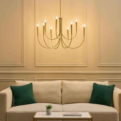 Lustre à Bras Multiples Laiton Style Chandelier Moderne 80 Cm - Kaelisma