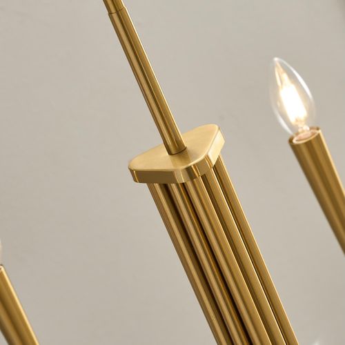 Lustre à Bras Multiples Laiton Style Chandelier Moderne 80 Cm - Kaelisma
