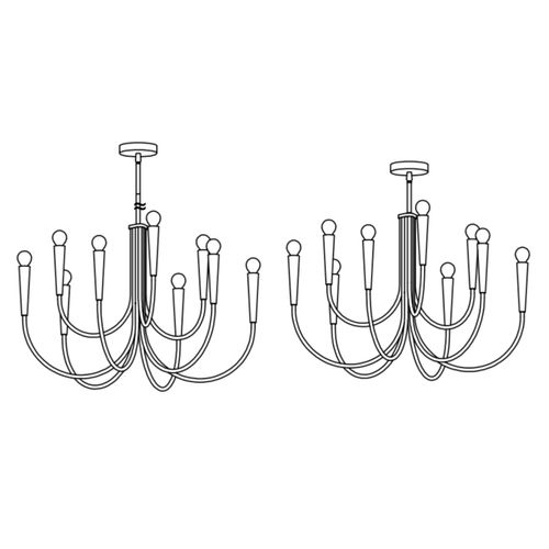 Lustre à Bras Multiples Laiton Style Chandelier Moderne 80 Cm - Kaelisma