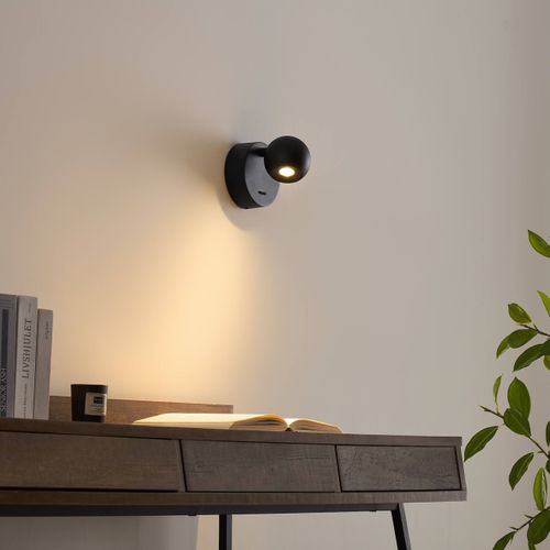 Liseuse Noire Discrète Au Design épuré LED Intégrée - Loën