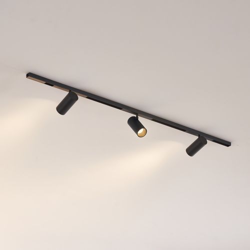 Système Sur Rail Magnétique 100 Cm Noir 3 Spots LED 21w - Transformateur Externe - Lyne