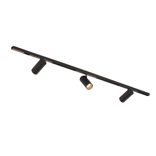 Système Sur Rail Magnétique 100 Cm Noir 3 Spots LED 21w - Transformateur Externe - Lyne