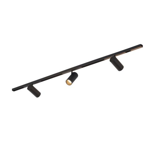 Système Sur Rail Magnétique 100 Cm Noir 3 Spots LED 21w - Transformateur Externe - Lyne