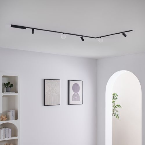 Système De Rail Magnétique Noir 3 M 3 Spots 2 Profilés Et 2 Boules LED 39w - Lyne