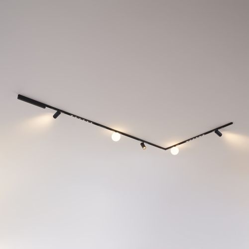 Système De Rail Magnétique Noir 3 M 3 Spots 2 Profilés Et 2 Boules LED 39w - Lyne