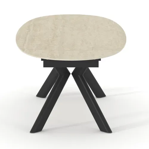 Table Extensible 180 à 260 Cm Ovale Céramique Effet Travertin - Kite