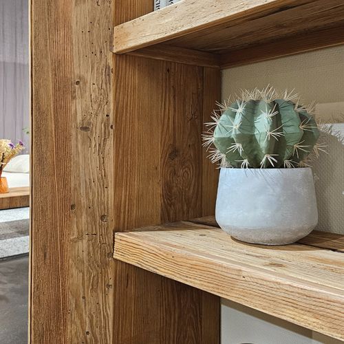 étagère / Bibliothèque H.183 Cm En Bois De Pin Recyclé Massif - Chalet