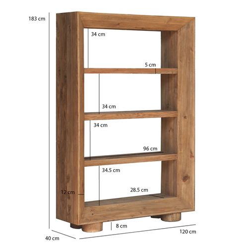 étagère / Bibliothèque H.183 Cm En Bois De Pin Recyclé Massif - Chalet