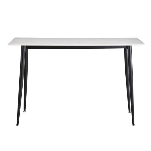 Console 120 Cm Céramique Blanc Pieds évasés Métal Noir - Ryder 2