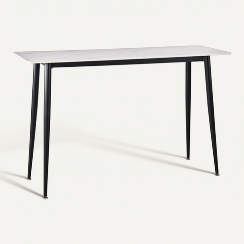 Console 120 Cm Céramique Blanc Pieds évasés Métal Noir - Ryder 2