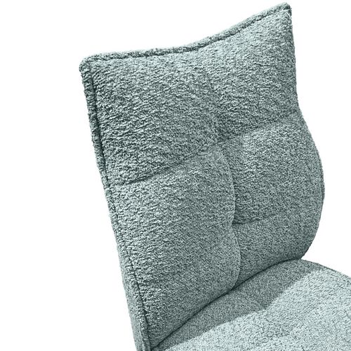 Lot 2 Chaises Pivotantes Tissu Bouclette Bleu Pieds Taupe – Cynthia