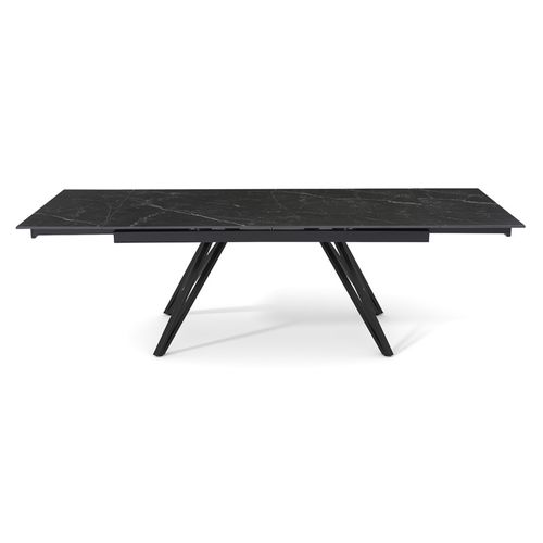 Table Extensible 180 à 260 Cm Céramique Noir Marbré Pieds En V - Indiana 10