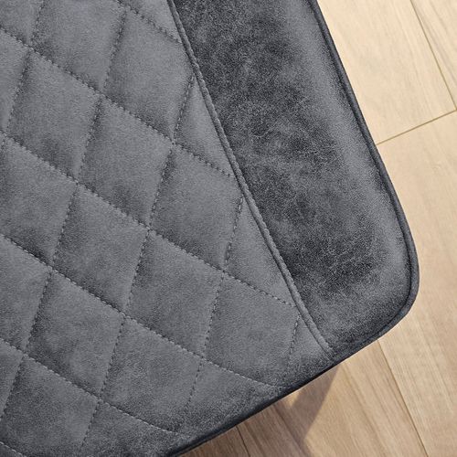 Lot 2 Chaises De Bar En Tissu Gris Avec Pieds En Métal - Manhattan 2