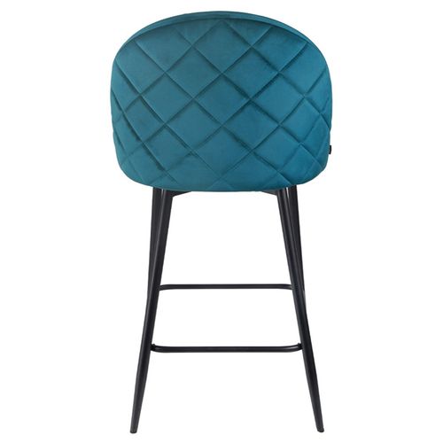 Lot De 2 Chaises De Bar En Velours Bleu Avec Pieds En Métal - Fara 2